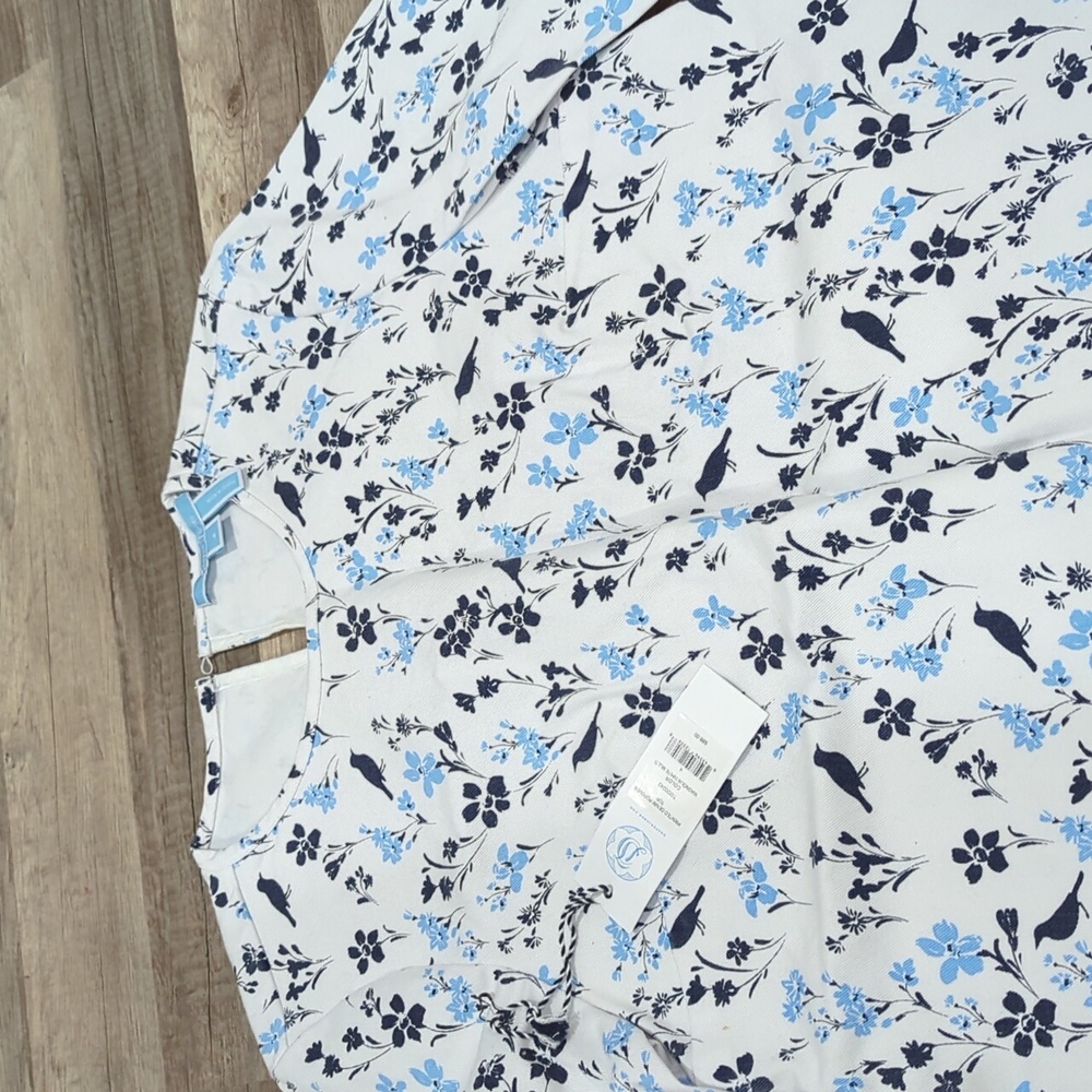 Draper James printed denim popover size 4 - Picture 2 of 5